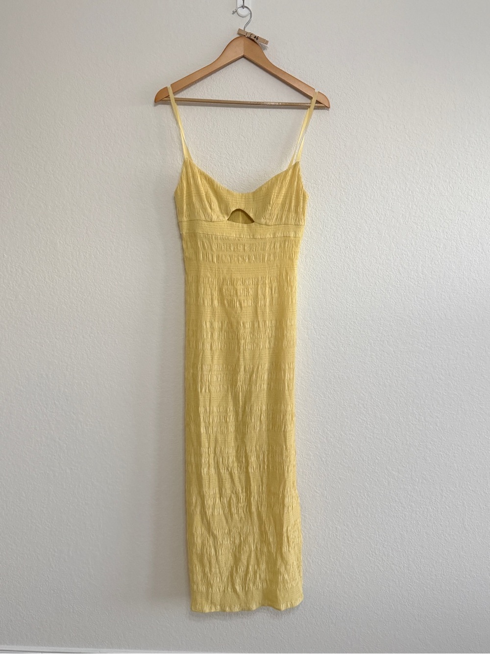 LPA Yellow Slip dress with Front Cutout size small - Picture 2 of 11